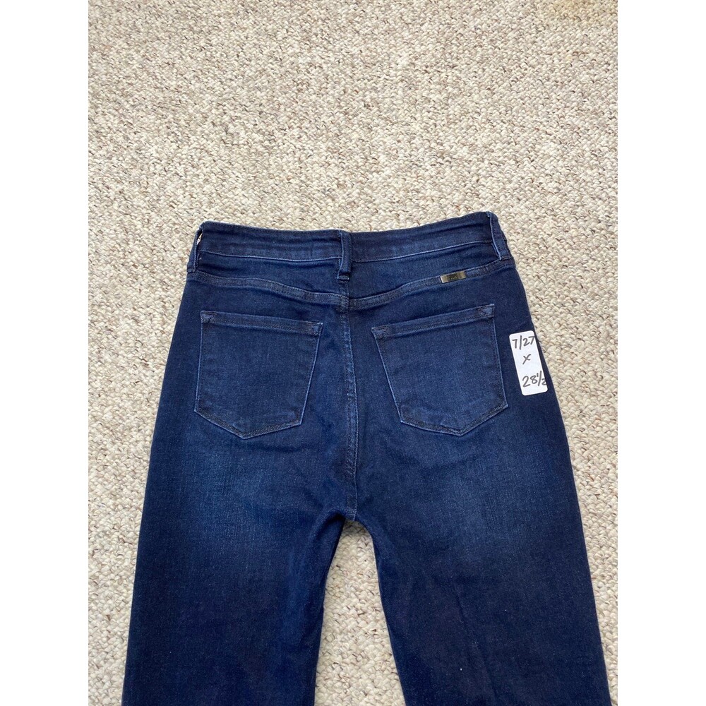 Kancan Button Fly High-rise Super Flare Bell Bottom Retro Dark Wash Jeans 7/27 - Picture 4 of 6